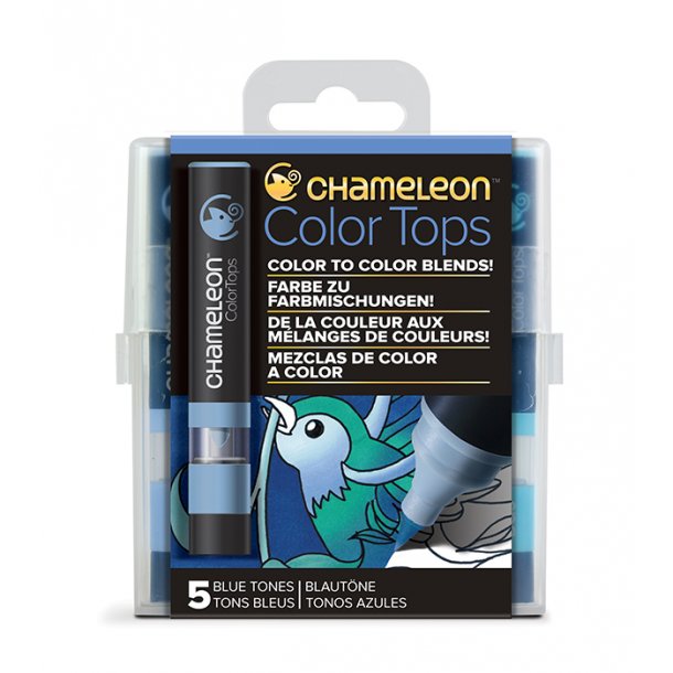 Chameleon 5-Pen Color Tops Blue Set